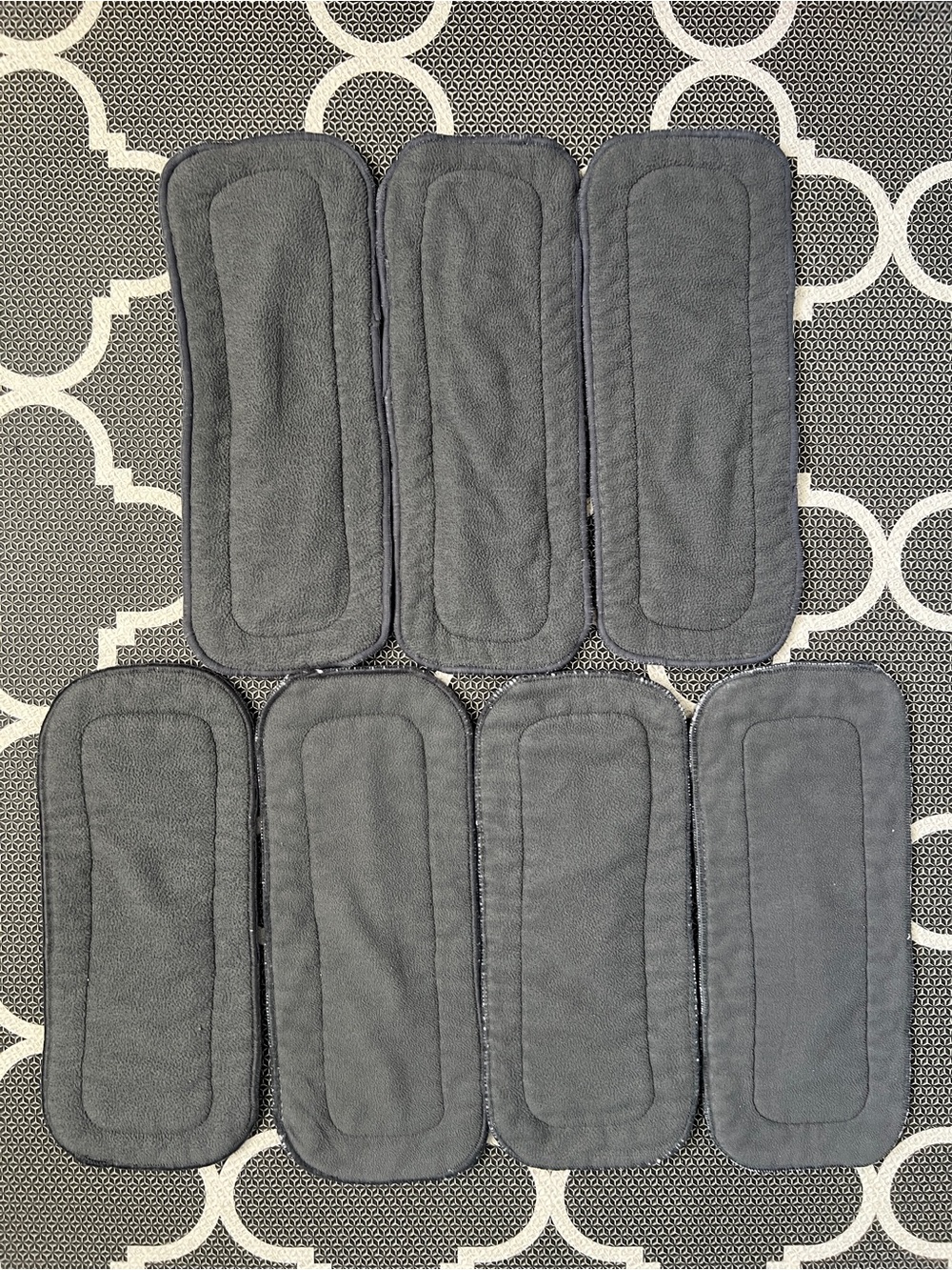Set of 7 Charcoal Bamboo Reusable Cloth Diaper Inserts